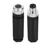 QUARKZMAN 4 Pcs Conector Cable Aviación M8 Macho Y Hembra 4 Pines | Conector Circular Impermeable IP67, Para Redes Instrumentos Computadora, Con 4 Llaves