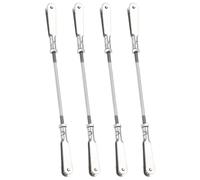 QUARKZMAN 4 Pcs Conector De Varilla De Empuje con Clip Metálico, Varilla Roscada M2 De Acero Inoxidable 304 con Clip Metálico para Partes De Modelos DIY De Aviones De ala Fija RC.