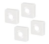 QUARKZMAN 4 pcs De Flange De Brazo De Ducha 60mm/2.4" OD Placa Escutcheon ABS Cubiertas Plomería Cuadradas Para Tubería De Agua 20mm/0.8" Diámetro Accesorios Decoración Grifos, Blanco