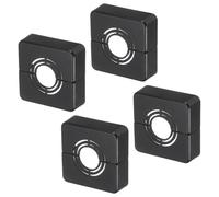 QUARKZMAN 4 pcs De Placa Decorativa Para Ducha 60mm/2.4" Diámetro Exterior Placa De Cubierta ABS Cuadrada Para Tubería De Agua De 20mm/0.8" Diámetro Accesorios Decorativos, Negro