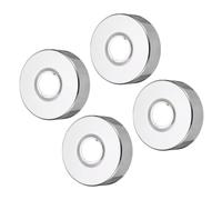 QUARKZMAN 4 pcs De Placa Escudete De Brazo De Ducha De 80mm/3.1" Diámetro Exterior Cubiertas De Fontanería Redondas De Acero Inoxidable Para Tubería De Agua De 25mm/1", Tonel Plateado