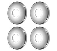 QUARKZMAN 4 Pcs Flange De Ducha 0.8"x2.5"x0.3"(21x63x7mm) Placa Redonda De Acero Inoxidable Flange Divisorio De Pared Cubierta Para Tubería Montada En Pared Color Plata