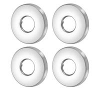 QUARKZMAN 4 Pcs Flange Para Brazo De Ducha 0.8"x2.3"x0.3"(21x58x7.7mm) Placa Redonda De Acero Inoxidable Flange Divisorio De Pared Cubierta Para Tubería Montada En Pared Color Plateado
