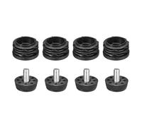 QUARKZMAN 4 Pcs Insertos para Tubos Redondos con Patas Niveladoras, para Tubo Redondo de 32Mm/1.26" de Diámetro Exterior, Tapón de Plástico Negro