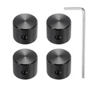 QUARKZMAN 4 Pcs Perillas de Potenciómetro de Aluminio, 1/4" (6.4mm) IDx5/8" (15mm) ODx1/2" (12.5mm) de Altura Perillas Universales de Control de Volumen y Tono para Guitarra, Bajo, Negro
