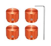 QUARKZMAN 4 Pcs Perillas De Potenciómetro De Aluminio, 1/4" (6mm) Perillas Universales De Control De Volumen Y Tono Con Indicador De Flecha Para Guitarra, 3/5" Rojo (20x15.5mm)