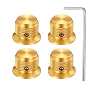 QUARKZMAN 4 Pcs Perillas de Potenciómetro de Aluminio, 3/16" (4mm) Perillas de Control de Volumen y Tono Universales para Guitarra, Bajo, 3/4" Dorado