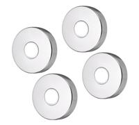 QUARKZMAN 4 pcs Placa Decorativa De Ducha 80mm/3.1" DE Diámetro Externo Placa De Cubierta De Fontanería Redonda De Acero Inoxidable Para Tubería De Agua De 21mm/0.8" DE Diámetro, Plateado