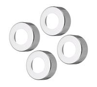 QUARKZMAN 4 pcs Placa Decorativa De Ducha De 60 mm/2.4" Diámetro Externo Placa De Fontanería Redonda De Acero Inoxidable Para Tubería De Agua De 33 mm/1.3" Diámetro Plateado
