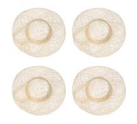 QUARKZMAN 4 Pezzi Mini Di Paglia 3 Pollici Cappellini In Miniatura Per Bambole Cappellino Naturale Per Casa Delle Bambole DIY Accessori Decorativi Artigianato Decorazione