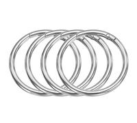 QUARKZMAN 4 Piezas Anillos De Resorte Metálicos O Rings 2" Resorte De Gatillo Llaveros Hebilla Clip Redondo De Snap Para DIY Llaveros Bolso Cartera Bolso De Mano, Tono Plateado