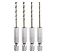 QUARKZMAN 4 Piezas Barrenas Helicoidales de Cobalto de Acero de Alta Velocidad M35 de 2 mm de Diámetro con Vástago Hexagonal de Cambio Rápido de 1/4" para Metal, Acero, Aleación de Zinc