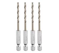 QUARKZMAN 4 Piezas Barrenas Helicoidales de Cobalto de Acero de Alta Velocidad M35 de 3 mm de Diámetro con Vástago Hexagonal de Cambio Rápido de 1/4" para Metal, Acero, Aleación de Zinc