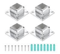 QUARKZMAN 4 Piezas Base Cuadrada Para Postes, Flange De Aleación De Aluminio 3-5mmT Soporte Pesado Para Barandales Y Cercas Ajuste Para Postes De 1" x 1" Accesorios