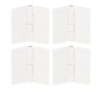 QUARKZMAN 4 Piezas Bisagras de Acrílico, 1.2 x 1.34 Pulgadas Bisagras Plegables de Mini Hardware Engrosadas Bisagras de Piano para Caja de Manualidades, Blanco