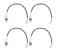 QUARKZMAN 4 Piezas Cable De Audio RCA Para Subwoofer De 8 Pulgadas, 1 Conector RCA Macho A Cable Pelado Para Amplificador Home Theater, Blanco