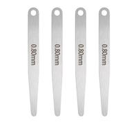 QUARKZMAN 4 Piezas Calibre De Espesores Métrico 0.8mm Hoja Simple Oval Calibre De Espesores Acero Inoxidable 304 Herramienta De Medición De Espacio Para Reparación Válvula Guitarra Bujía
