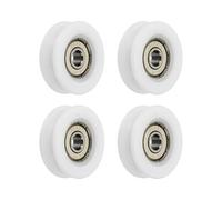 QUARKZMAN 4 Piezas Cojinete Guía De Nylon Plástico Tipo U 6x31x10mm Rueda Polea Tipo U Rodamiento Ruedas Rodillos (Blanco)