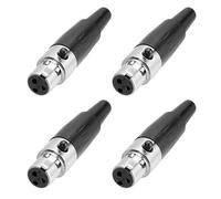 QUARKZMAN 4 Piezas Conector Mini XLR Hembra De 3 Pines Negro
