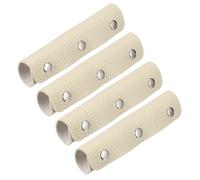 QUARKZMAN 4 Piezas Cubierta Para Asas De Bolso, Fundas De Cuero Para Asas De Equipaje, Protector De Correa Para Bolso Textura Granulada Hebilla Plateada Para Bolso Tote Maletín, Beige