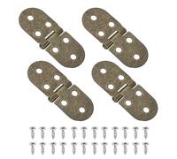 QUARKZMAN 4 Piezas De Bisagras Oculta Plegable Para Mesa 3.15" X 1.22" Bisagra Plana De Hierro Bisagras De 180 Grados Para Mesa De Madera Puerta De Gabinete De Cocina Color Bronce