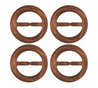 QUARKZMAN 4 Piezas De Broches Para Camisetas Anillos De Madera De 60mm Broche Redondo Para Corbata Círculo Hebilla De Moda Para Esquina De Ropa Botón Anudado Para Mujer Marrón