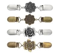 QUARKZMAN 4 Piezas De Broches Para Vestido Cinch De Espalda Estilo Retro Para Suéter Cardigán Cuello Chal Cloques Broches Para Camisa Para Mantener El Suéter Unido Para Mujeres (Rosa Y