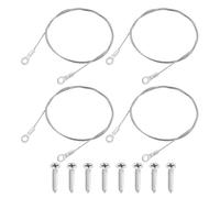 QUARKZMAN 4 Piezas de Cable de Cordón con Ojales, 80cmx1.5mm, Cable de Acero Inoxidable 304 con Tornillos Autorroscantes para Conectar Muebles, Colgar Lámparas