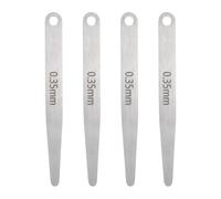 QUARKZMAN 4 Piezas De Calibre De Espesor Métrico 0.35mm Hoja Simple Ovalada De Acero Inoxidable 304 Herramienta De Medición De Espacio Para Reparación De Válvulas Guitarra Bujía