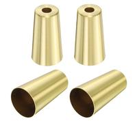 QUARKZMAN 4 Piezas de Cubiertas para Patas de Muebles de Metal, 1.3 x 4 Pulgadas, Tapas cónicas Doradas para Patas de Mesa, Aumentan la Altura, Protectores para Patas de Muebles para sillas