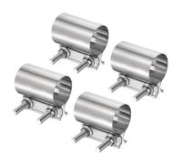 QUARKZMAN 4 Piezas De Escape De 2.09" De Banda De Unión De Solape De Acero Inoxidable Para Conexión De Tubos De Escape Con Tornillos M10x55.5 Para Codos De Tubos De De Automóvil