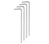 QUARKZMAN 4 Piezas de Llave Hexagonal de Bola de 3 mm, Llave Hexagonal en Forma de L de Brazo Largo Métrica de Acero Cromado Vanadio para Herramientas de Reparación en el Hogar