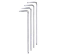 QUARKZMAN 4 Piezas de Llave Hexagonal de Bola de 3 mm, Llave Hexagonal en Forma de L de Brazo Largo Métrica de Acero Cromado Vanadio, Tono Plateado