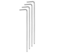 QUARKZMAN 4 Piezas de Llave Hexagonal en Forma de L con Bola de 3 mm, Llave Hexagonal Métrica de Brazo Extra Largo de Acero Cromado Vanadio