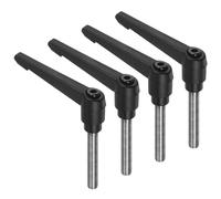QUARKZMAN 4 Piezas de Manijas de Palanca de Sujeción M10 x 50 mm Negro | Espárrago Roscado Macho de Acero Inoxidable 304, Manijas Ajustables de Liberación Rápida