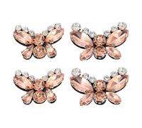 QUARKZMAN 4 Piezas De Parches De Mariposa Con Cuentas Hechos A Mano, Aplicaciones De Cristal Rhinestone Parches De Mariposa Grandes Y Pequeños Aplicaciones De Con Cuentas Para Coser