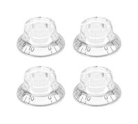 QUARKZMAN 4 Piezas De Perillas De Campana Sombrero De Copa Para Guitarra, Perillas De Control De Volumen Y Tono Para Guitarra Eléctrica Y Bajo, Transparentes