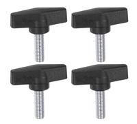 QUARKZMAN 4 piezas de perillas en T con alas M10 x 25mm Macho Métrico Tornillo Roscado 55mm Cabeza en T Perillas de Plástico Manijas Tornillos de Pulgar Apretar Agarre de Apretar, Negro
