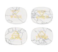 QUARKZMAN 4 Piezas De Piedras De Chakra Grabadas Con Símbolos De Reiki, Cristales De Sanación De Reiki De Howlita Blanca Piedras Preciosas 7 Piedras De Chakra Piedras Pulidas Para Palma