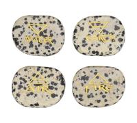 QUARKZMAN 4 Piezas De Piedras De Chakra Grabadas Con Símbolos De Reiki, Cristales De Sanación Reiki De Jaspe Manchado Piedras De Cristal De 7 Chakras Piedra Para Palma Pulida