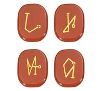 QUARKZMAN 4 Piezas De Piedras De Chakra Grabadas Con Símbolos De Reiki, Piedra De Ágata Roja De Sanación Con Cristales De Reiki 7 Piedras De Chakra Pulidas Para Aliviar La Ansiedad
