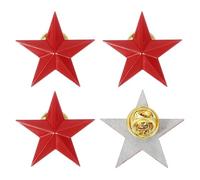 QUARKZMAN 4 Piezas De Pines De Solapa En Forma De Estrella, Insignias De Premio De 1.2" Para Hombres Y Mujeres Mochilas Gorras Chaquetas Accesorios De Disfraz, Rojo