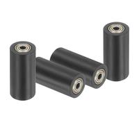 QUARKZMAN 4 Piezas De Rueda Guía Plástica Con Rodamientos 6mm x 26.5mm x 60mm (DI x DE x L) Polea Para Correa Plana (Negro)
