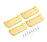 QUARKZMAN 4 Piezas De Tirador Empotrado, 3 Pulgadas Tirador Oculto Empotrado Para Muebles Asas Para Cajones Armario Cómoda Con Tornillos, Dorado
