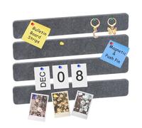 QUARKZMAN 4 Piezas De, Tiras De De Fieltro Con Alfileres, Tablero De Corcho Autoadhesivo Para Notas Con Chinchetas Para Pegar Notas, Fotos, Horarios, Gris