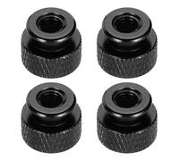 QUARKZMAN 4 Piezas De Tuerca Moleteada Para Mano, M5 12 Mm DE 10 Mm Altura Aleación De Aluminio 6061 Anodizado, Tuerca De Mano Para Maquinaria, Montaje DIY, Electrónica, Negro Brillante
