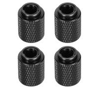 QUARKZMAN 4 Piezas De Tuerca Moleteada Tuerca De Mano Negro Brillante | M6 12 mm De 16 mm Altura, Tornillo De Chasis Metálico, Aleación De Aluminio 6061 Anodizado, Para Tornillo