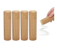 QUARKZMAN 4 Piezas De Urna De Dispersión De Madera 15 X 4cm Pequeño Tubo De Cremación con Tapa Mini Reliquia Marrón para Hombre Mujer Mascota Perro Marrón