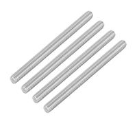 QUARKZMAN 4 Piezas de Varilla Roscada Completa, M6 x 75mm, Acero Inoxidable 304, Rosca a la Derecha, Pernos de Barra M6-1 para Ensamblaje de Muebles y Maquinaria