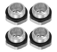 QUARKZMAN 4 Piezas de Vidrio de Nivel de Aceite para Compresor de Aire con Rosca Macho G1/2" Indicador de Nivel Líquido de Aluminio con Cabeza Hexagonal, Color Plata